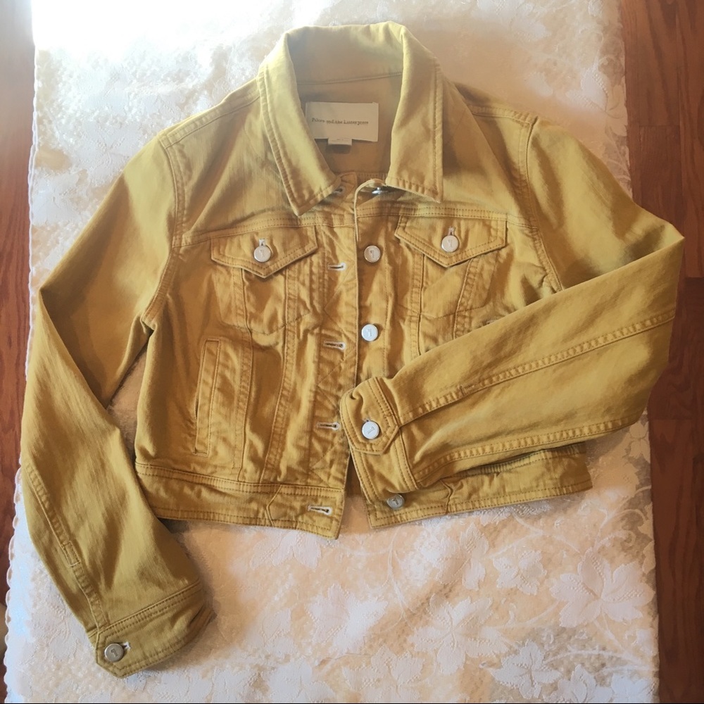 Cropped Jean jacket mustard
